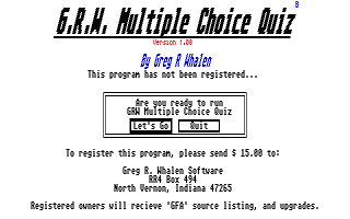G.R.W. Multiple Choice Quiz — screenshot 1